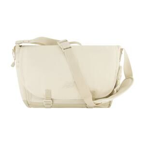New Balance Athletic Messenger Bag Adjustable Strap Pockets Buckle Closure Beige